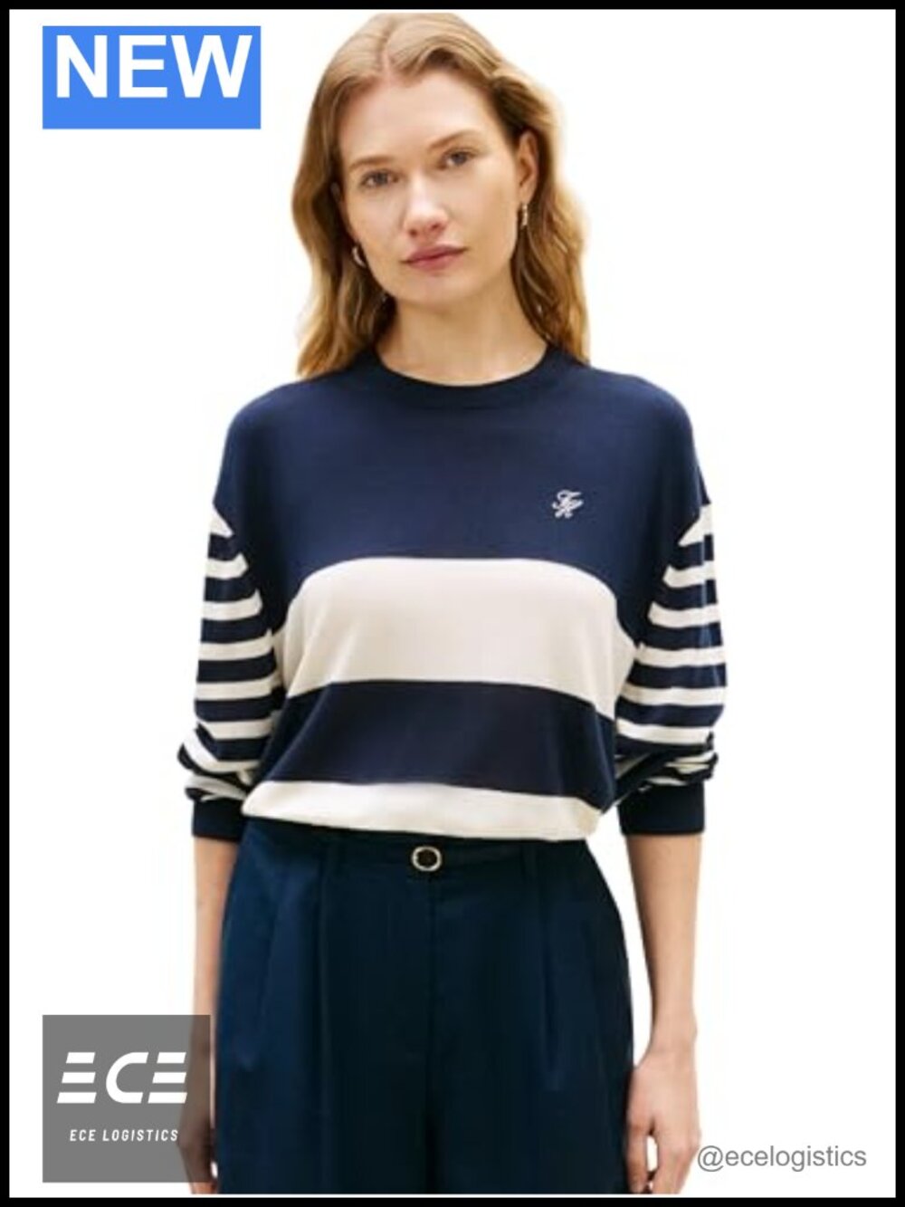 Tommy Hilfiger Women's Lightweight Crew Neck Color Block Pullover Sweater Silk